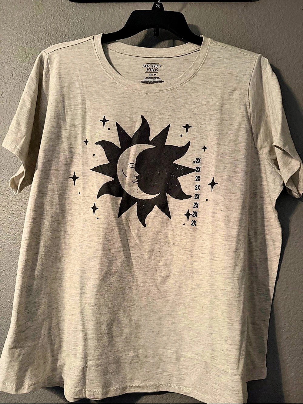Mighty Fine Graphic Short Sleeve Tee Size 2X Gray